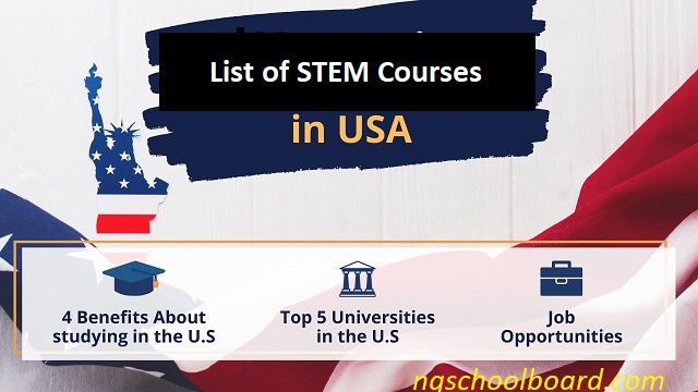List of STEM Courses in USA