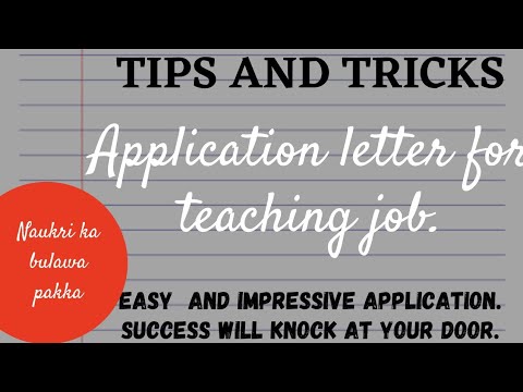 how to write application letter for teaching job in primary school