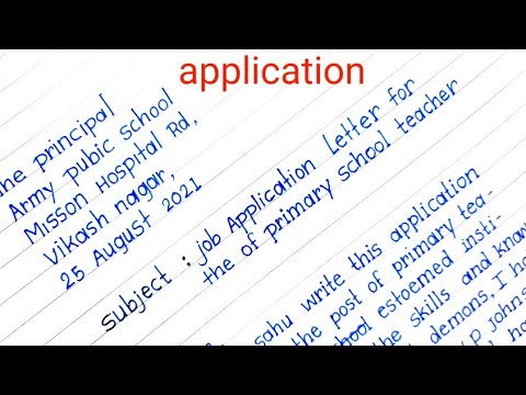 how to write application letter for teacher job in school
