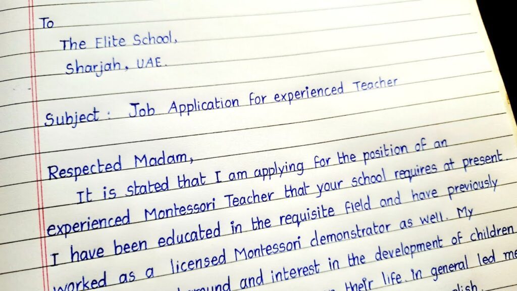 How to write Application Letter for Teaching Job in School with no Experience