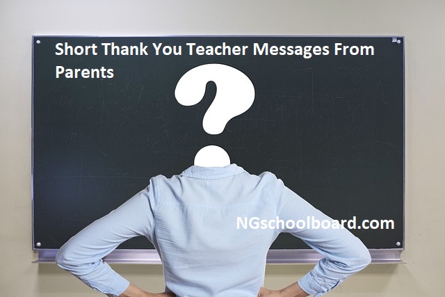 Short Thank You Teacher Messages From Parents