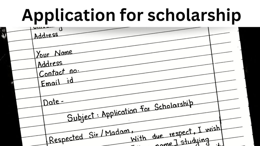 Application Letter Sample For Scholarship