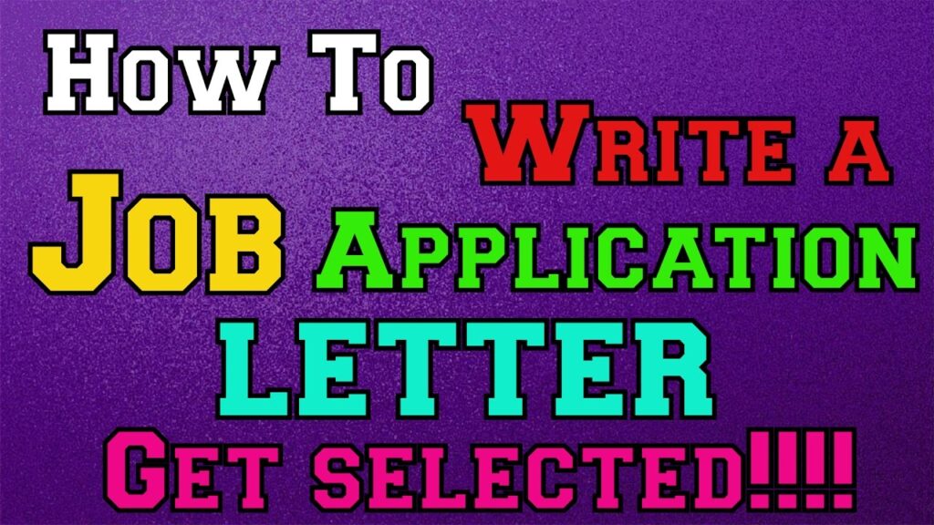 How To Write Application Letter Job