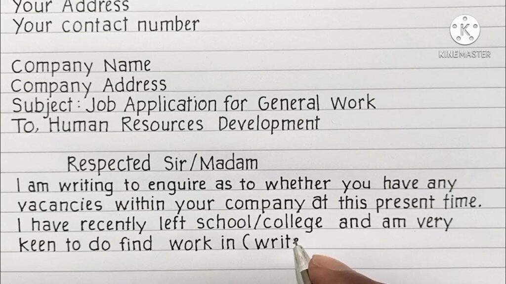How to write application letter to filling station