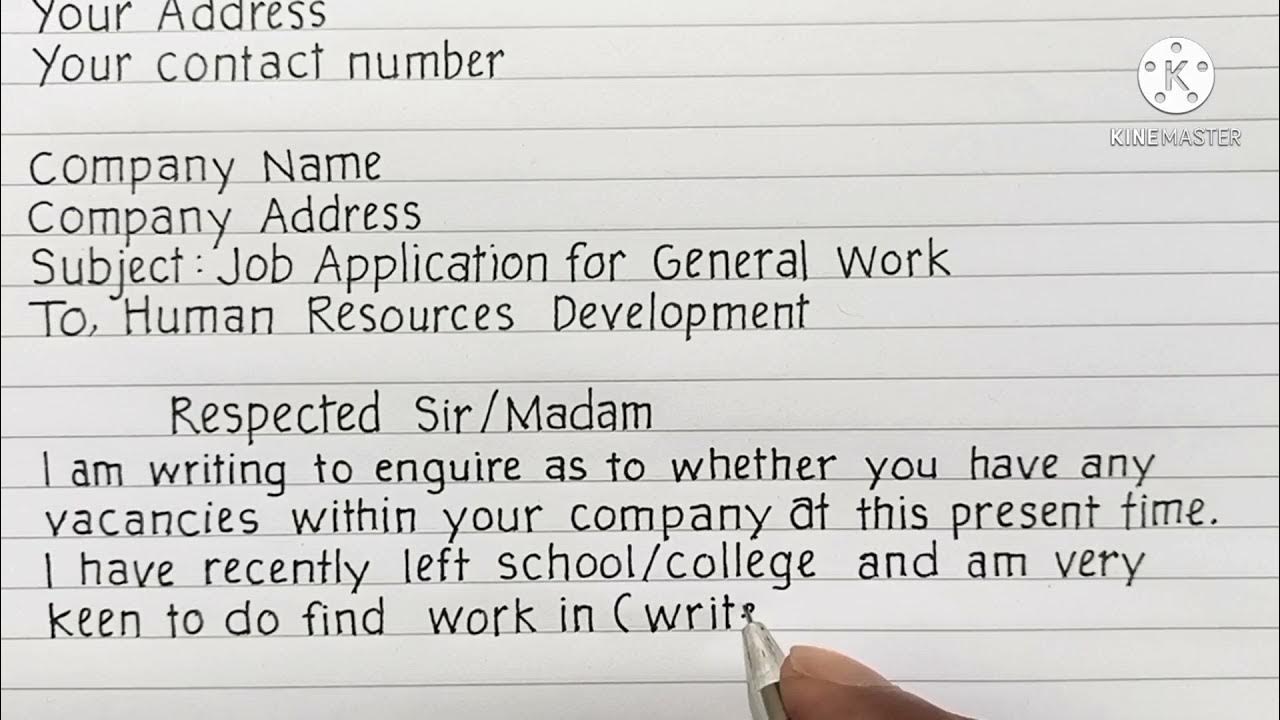 how do l write application letter