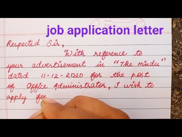 application letter writing format