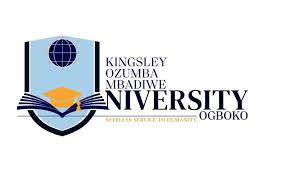 Kingsley Ozumba Mbadiwe University Ogboko Courses Offered